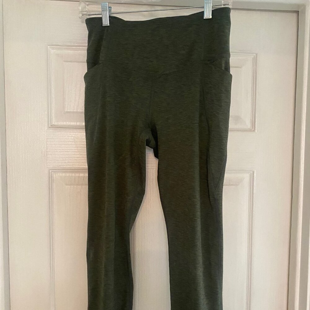 All in Motion Activewear Leggings Dark Green Size M Side Pockets